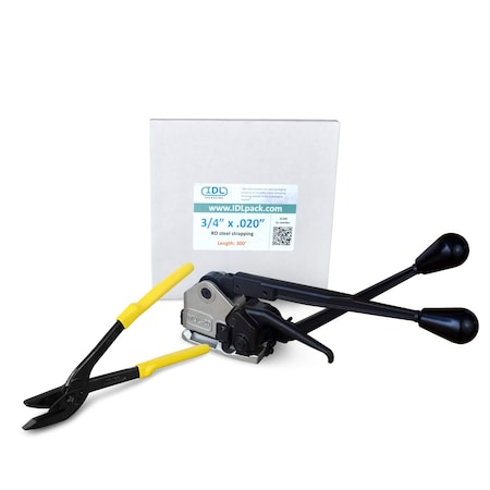 Idl Packaging 3/4" Steel Strapping Kit, 300 Ft. Sealless Combination Tool U.SSK.34.300